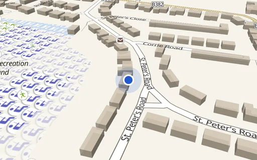 Location map: St Peters Road (Opp. 18) Old Woking Surrey