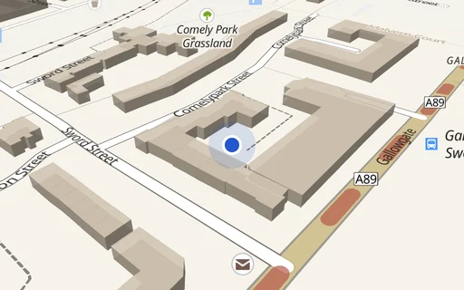 Location map: Parking on Sword Street, G31