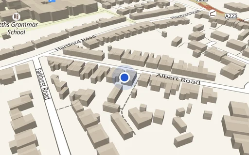 Location map: Albert Road (access adjacent House 74) Bexley Kent