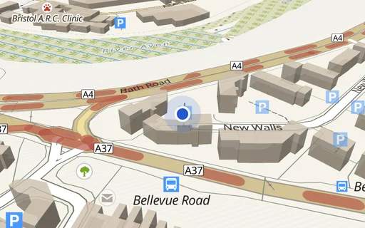 Location map: Parking on New Walls, BS4