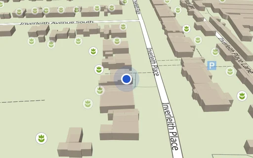 Location map: Parking on Inverleith Pl, EH3