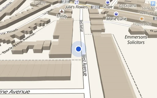 Location map: Parking on West Avenue, NE3