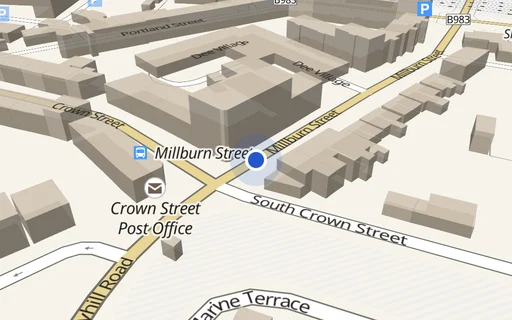 Location map: Parking on Millburn Street, AB11
