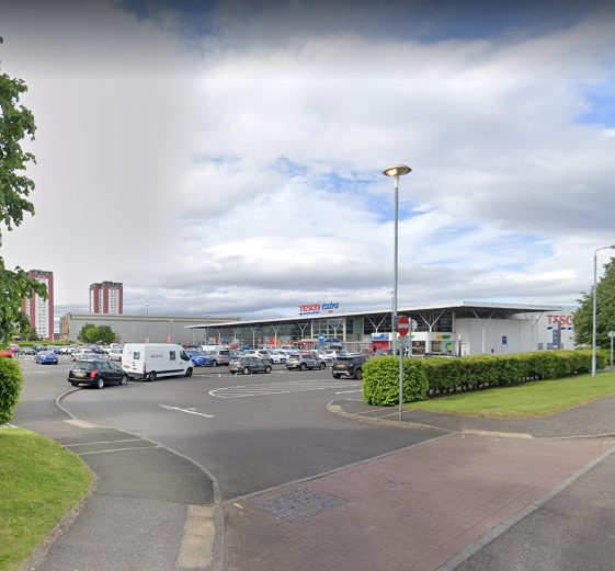 Parking at Tesco Extra, St. Rollox G21