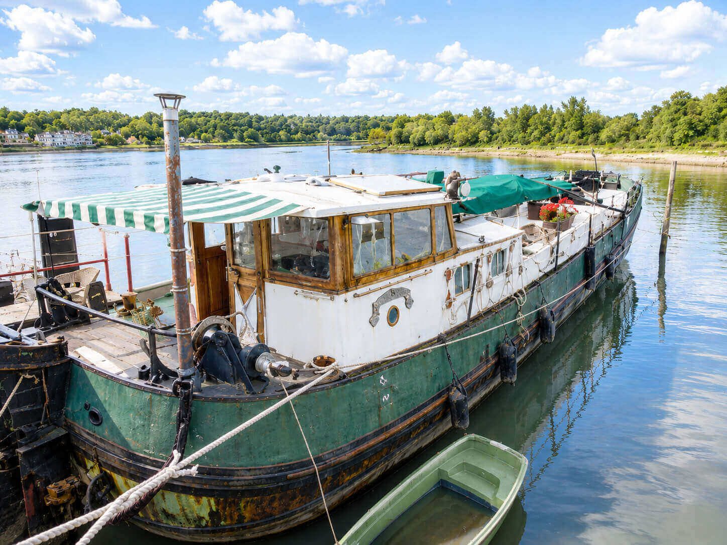 Traditional Dutch Tjalk on Residential Mooring
