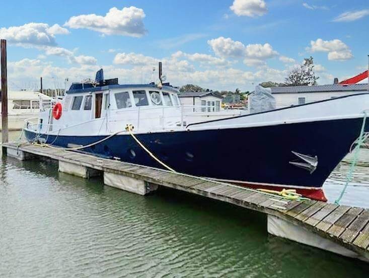 Classic German-Built Motor Yacht on Residential Mooring
