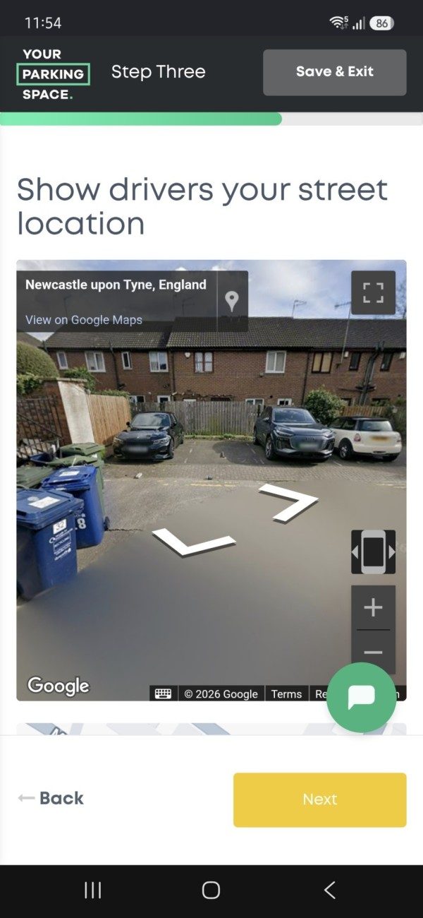 Parking on Wallace St, NE2